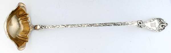 Les Cinq Fleurs (Sterling, 1900, No Monos) Punch Ladle Solid Piece