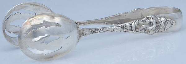 Les Six Fleurs (Sterling, 1901) Large Ice Serving Tongs