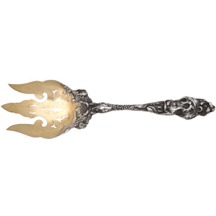 Les Six Fleurs (Sterling, 1901) Oversize Solid Salad Servng Fork