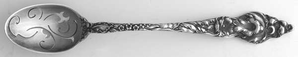 Les Six Fleurs (Sterling, 1901) Pierced Bowl Short Handle Olive Spoon