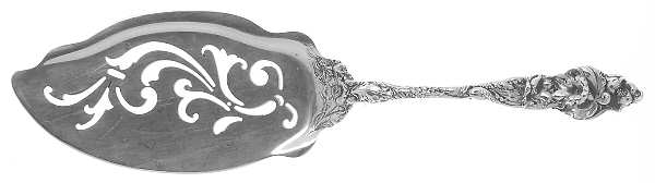 Les Six Fleurs (Sterling, 1901) Large Solid Pierced Fish Knife
