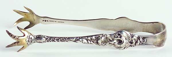 Les Six Fleurs (Sterling, 1901) Large Sugar Tongs