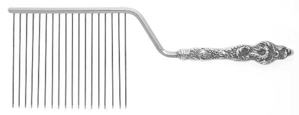 Les Six Fleurs (Sterling, 1901) Cake Breaker with Silverplate Prongs