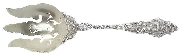 Les Six Fleurs (Sterling, 1901) Solid Salad Serving Fork