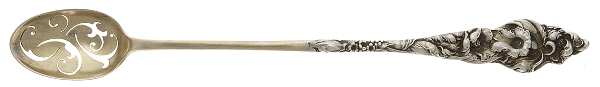 Les Six Fleurs (Sterling, 1901) Pierced Bowl Long Handle Olive Spoon