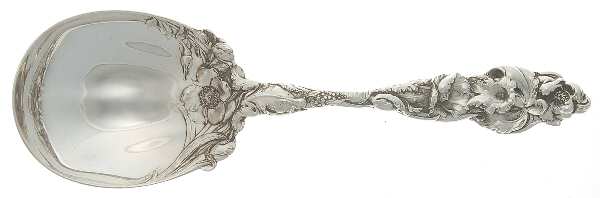 Les Six Fleurs (Sterling, 1901) Large Solid Berry/Casserole Spoon