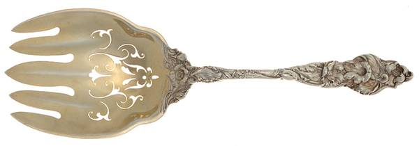 Les Six Fleurs (Sterling, 1901) Vegetable Serving Fork (Solid)