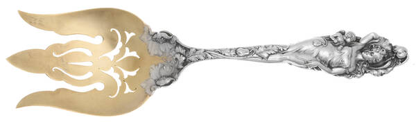 Love Disarmed (Sterling, 1899) Oversize Solid Salad Servng Fork
