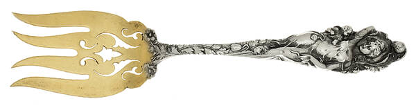 Love Disarmed (Sterling, 1899) Small Solid Cold Meat Serving Fork