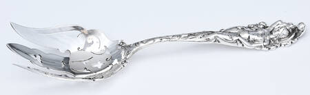 Love Disarmed (Sterling, 1899) Solid Salad Serving Fork