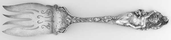 Love Disarmed (Sterling, 1899) Large Solid Cold Meat Serving Fork