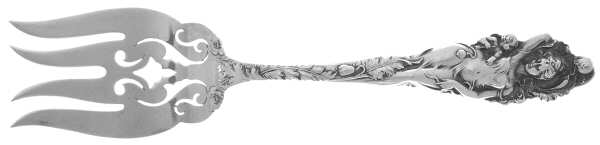Love Disarmed (Sterling, 1899) Small Solid Cold Meat Serving Fork