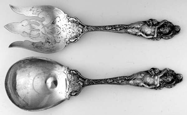 Love Disarmed (Sterling, 1899) Solid Oversized Serving Salad Set