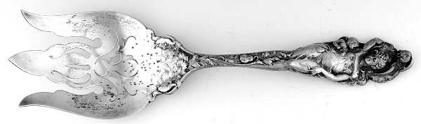Love Disarmed (Sterling, 1899) Oversize Solid Salad Servng Fork