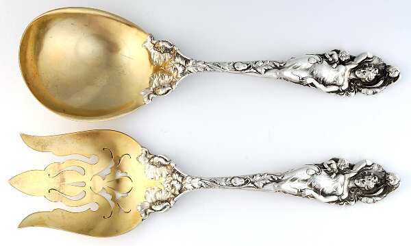 Love Disarmed (Sterling, 1899) Solid Oversized Serving Salad Set