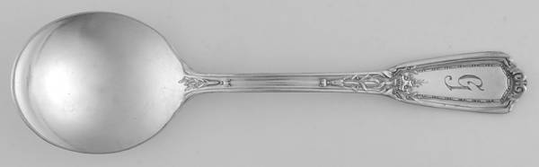 Louis XVI (Silverplate, 1926) Monogram Round Bowl Soup Spoon (Bouillon)