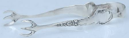 Luxembourg (Sterling, 1890, No Monograms) Small Sugar Tongs