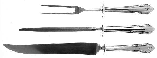 Madamoiselle (Silverplate) Large 3-Piece Roast Carving Set with Stainless Blade