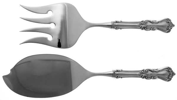 Marlborough (Sterling, 1906, No Monos) Hollow Handle Fish Serving Set, Silverplate Blade