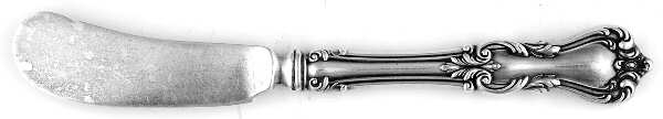 Marlborough (Sterling, 1906, No Monos) Hollow Handle Paddle Butter Spreader (Solid)