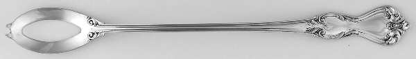 Marlborough (Sterling, 1906, No Monos) Pierced Bowl Long Handle Olive Spoon