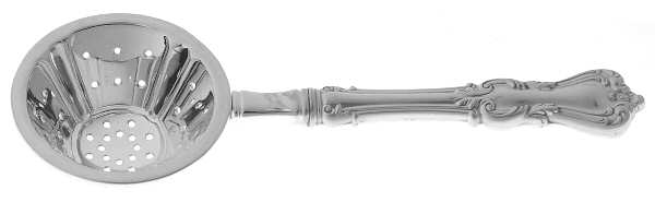 Marlborough (Sterling, 1906, No Monos) Individual Overcup Tea Strainer with Silverplate Bowl