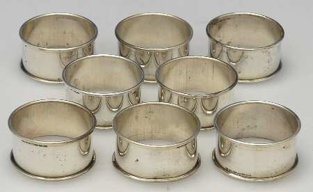 Sterling Hollowware Napkin Ring - Set of 8