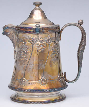 Silverplate Hollowware Water Pitcher with Hinged Lid