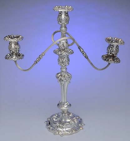 Silverplate Hollowware Large 3 Light Candelabra