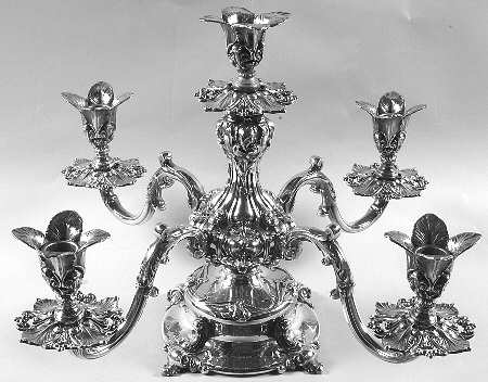 166 (Silverplate, Hollowware) Epergne, Missing Glass Liners