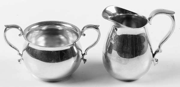Silverplate Hollowware Plated Mini Creamer and Open Sugar