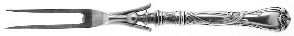 Modern Art (Silverplate, 1904) Small Steak Carving Fork with Stainless Prongs