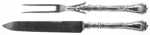 Modern Art (Silverplate, 1904) Small Stainless Blade 2-Piece Steak Carving Set