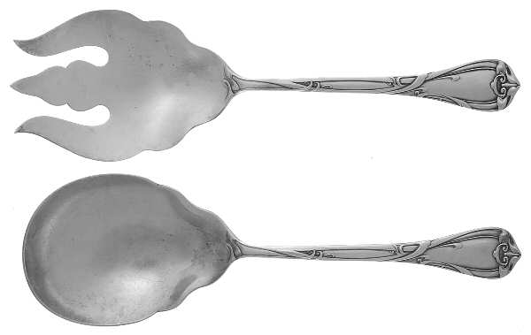 Modern Art (Silverplate, 1904) (2 Pc) Solid Salad Set