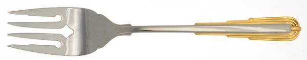Odessa Gold (Stainless-Gold) Medium Solid Cold Meat Serving Fork