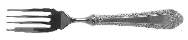Old London (Silverplate) Individual Hollow Fish Fork, Stainless Tines