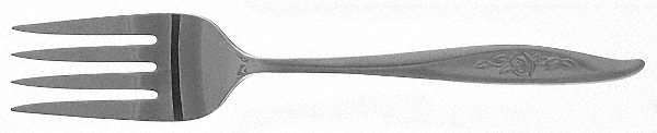 One Rose (Stainless, 1962) Medium Solid Cold Meat Serving Fork