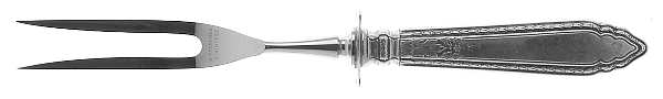 Oxford (Sterling, 1928, No Monograms) Small Steak Carving Fork with Stainless Prongs