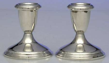 The Pilgrim (Sterling) Pair of Weighted Candleholders