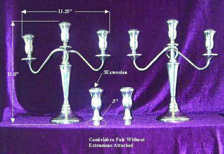 The Pilgrim (Sterling) Large 3-Light Candelabra