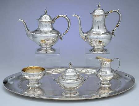 The Pilgrim (Sterling) 6 Piece Tea Set (SCP, STP, SCR, SSU, SWB, WT24C)