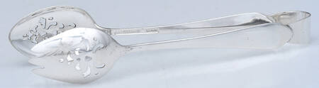 Pointed Antique (Sterling, 1895) Ice Serving Tongs Small HC