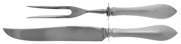 Pointed Antique (Sterling, 1895) Small Steak 2-Piece Carving Set w/Stainless Blade