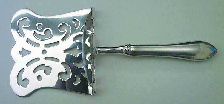 Pointed Antique (Sterling, 1895) Hollow Asparagus Server with Silverplate Hood