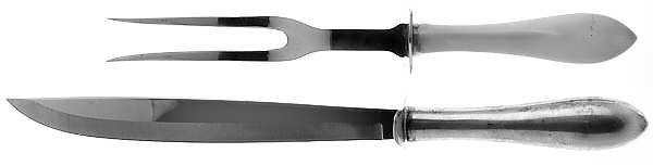 Pointed Antique (Sterling, 1895) Small Stainless Blade 2-Piece Steak Carving Set