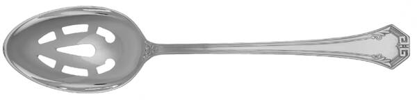 Pompeian (Silverplate, 1930, Monograms) Pierced Tablespoon (Serving Spoon) HC