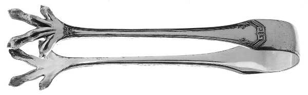 Pompeian (Silverplate, 1930) Large Ice Serving Tongs with Claw Tips
