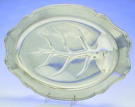Provincial (Silverplate, Hollowware) Medium Plated Meat Platter with Well