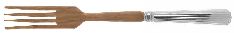 Corinthian (Silverplate) Salad Serving Fork with Wooden Prongs