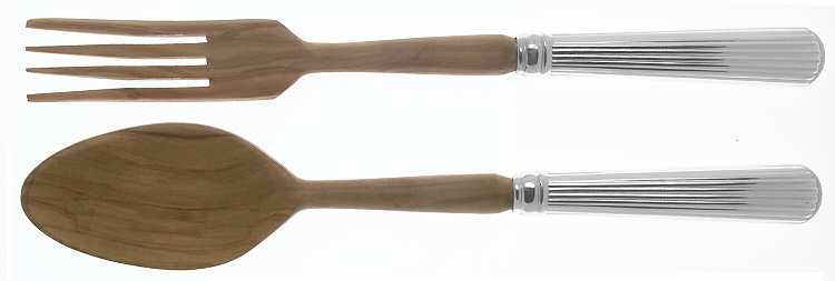 Corinthian (Silverplate) Wooden Bowl 2-Piece Salad Set